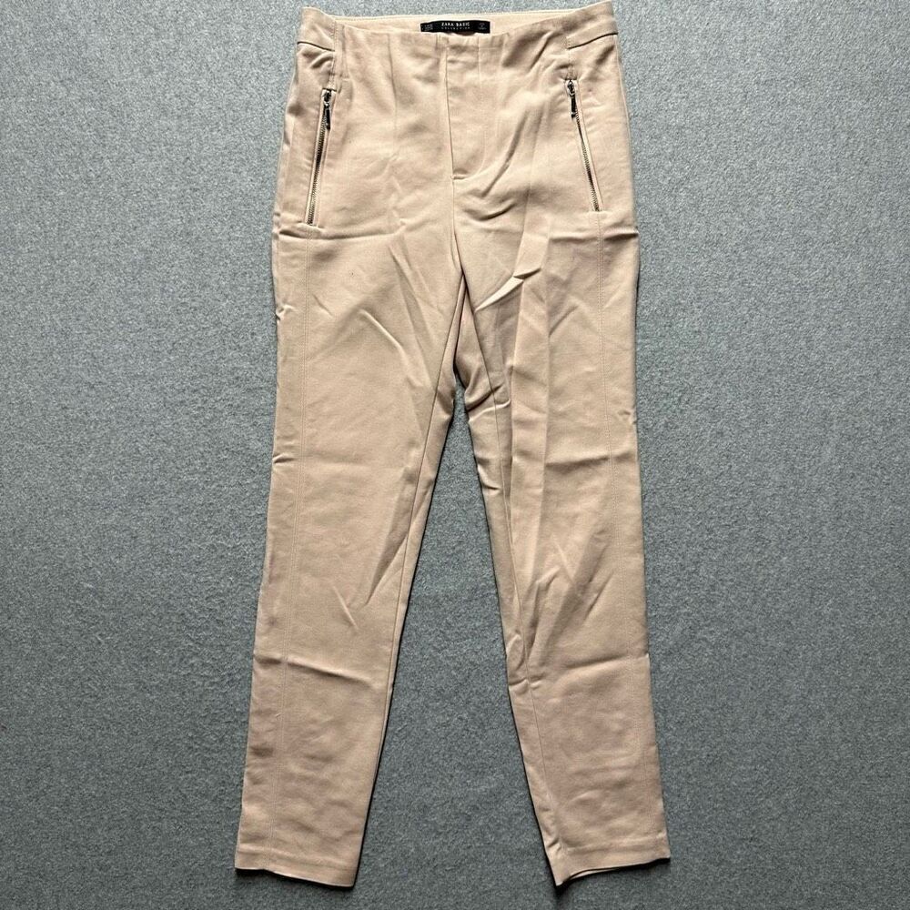 Zara Women’s Size XS Skinny Trousers Tan Khaki Chino Pants Business Casual
